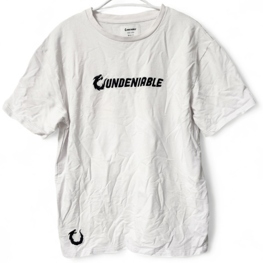 Undeniable dragon logo embroidered t shirt crewneck